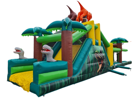 Stormbaan dino 3D met glijbaan 17,5x3,8 m