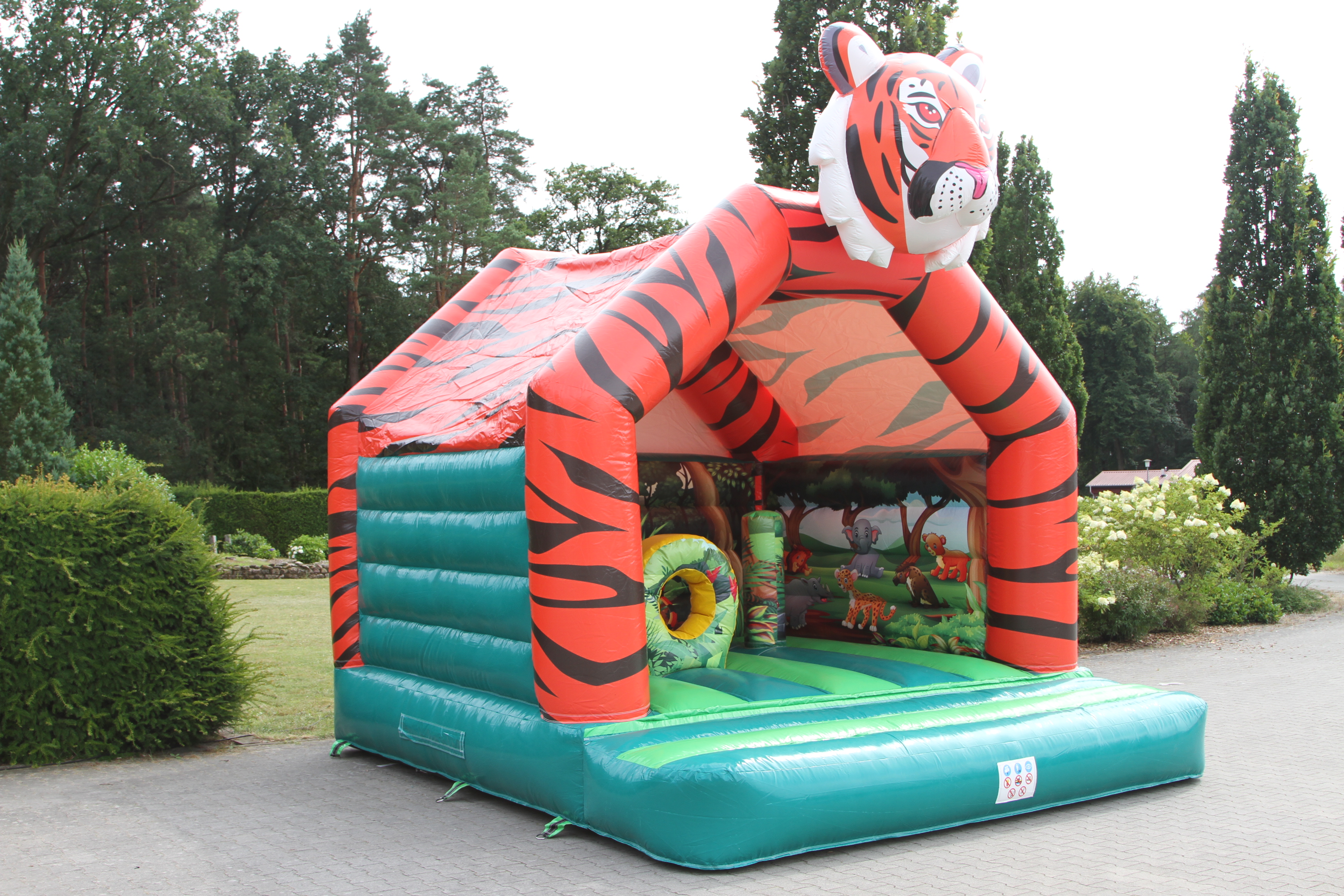 Springkussen 4,5x4 m - tijger