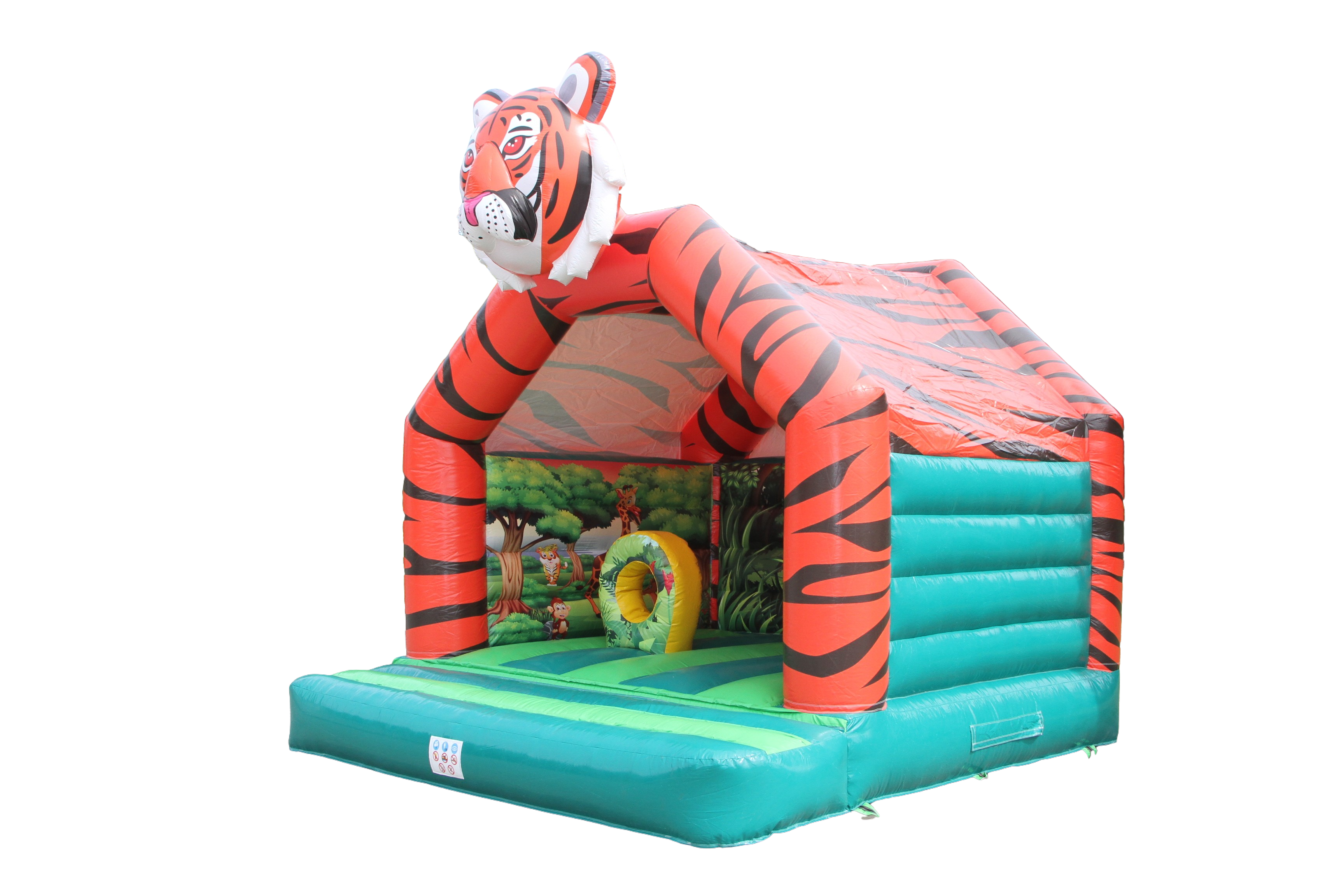 Springkussen 4,5x4 m - tijger