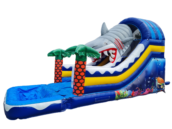 Glijbaan haai, met bad - 8,4x3,3 m 