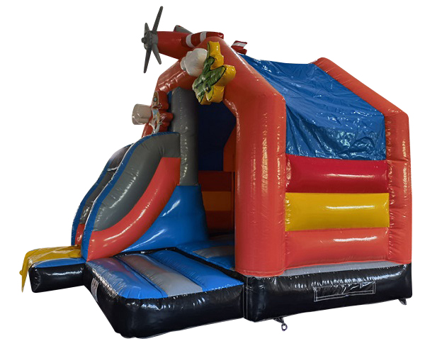 Springkussen 5x4 m - vliegtuig met glijbaan