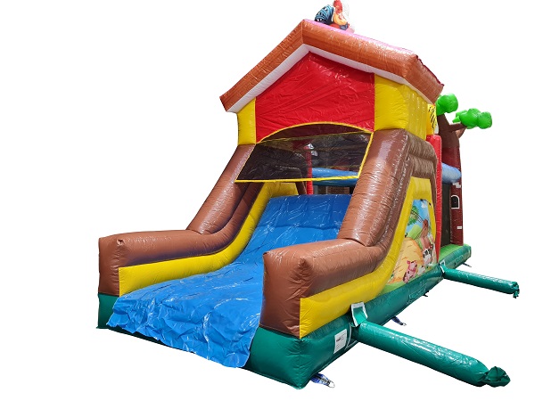Stormbaan boerderij met glijbaan - 10x3,1 m