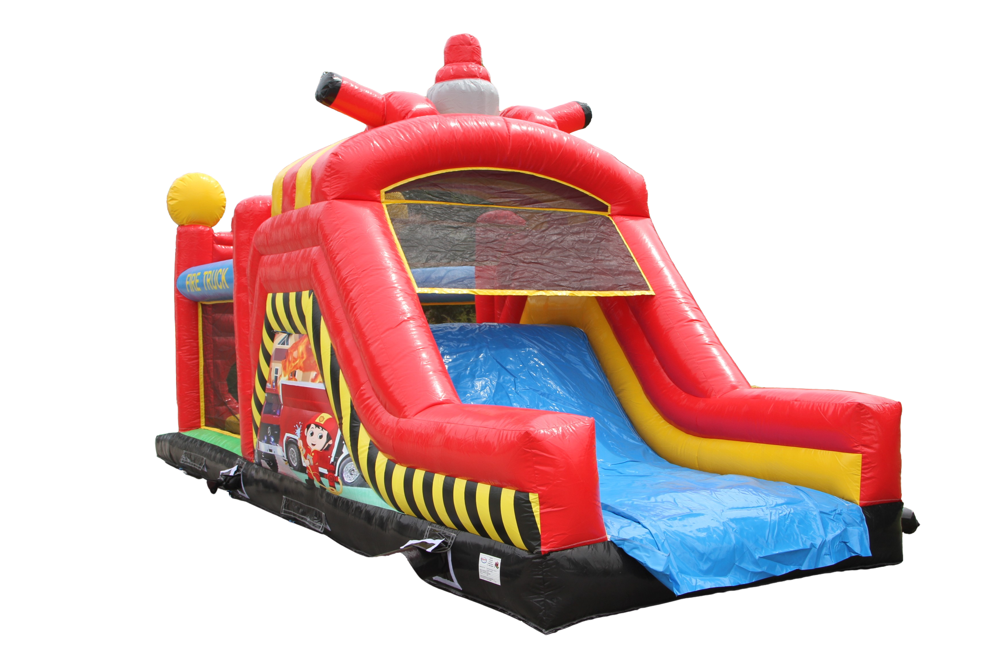 Stormbaan brandweer met glijbaan - 10x3,1x5m