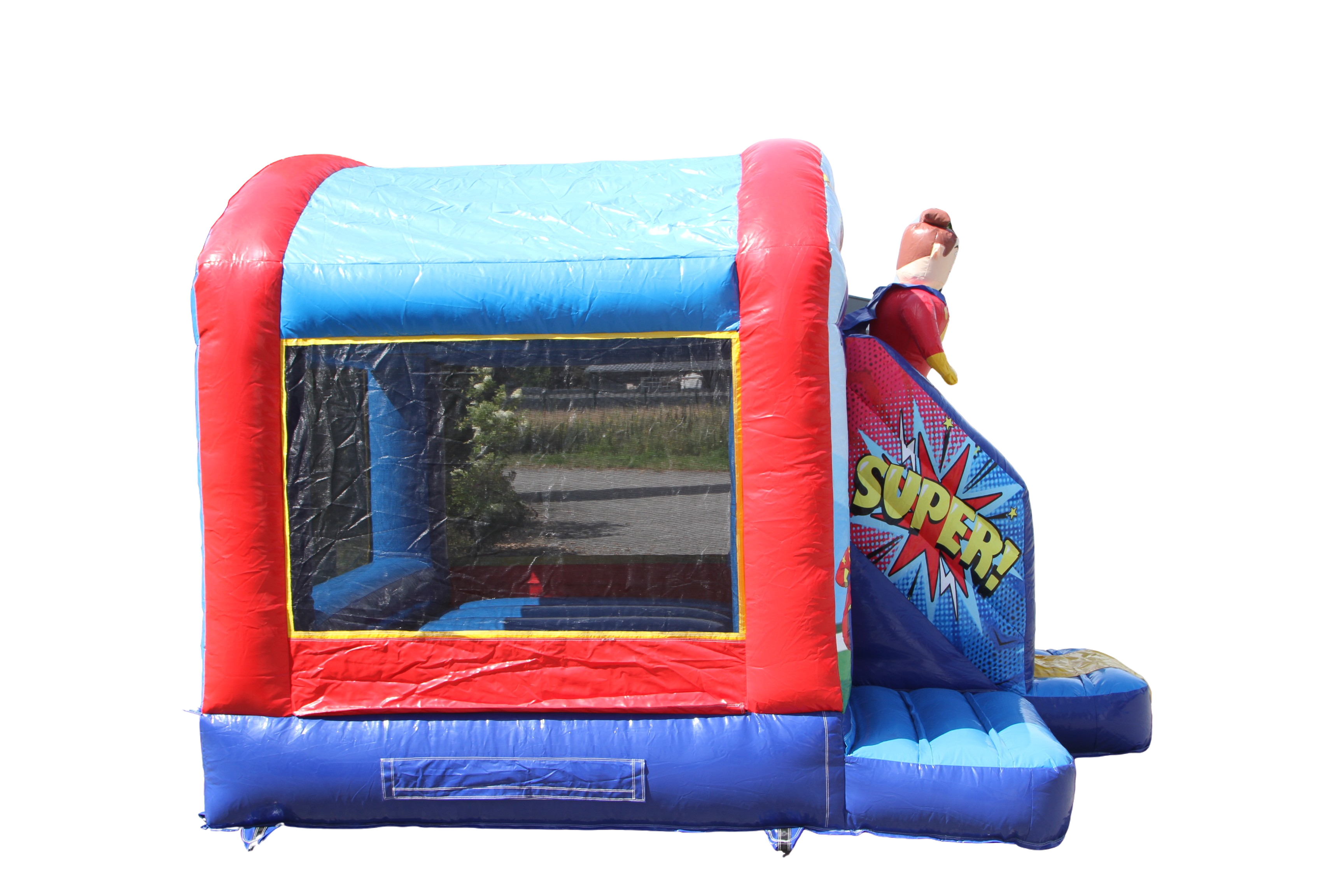 Springkussen 3,9x2,8 m - superhelden