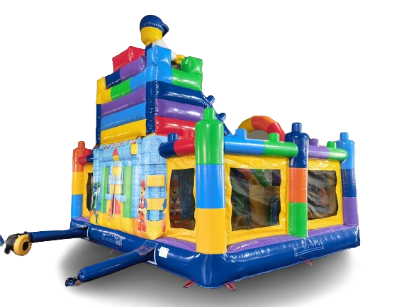 Springkussen multiplay bouwblokken - 6x6,5 m