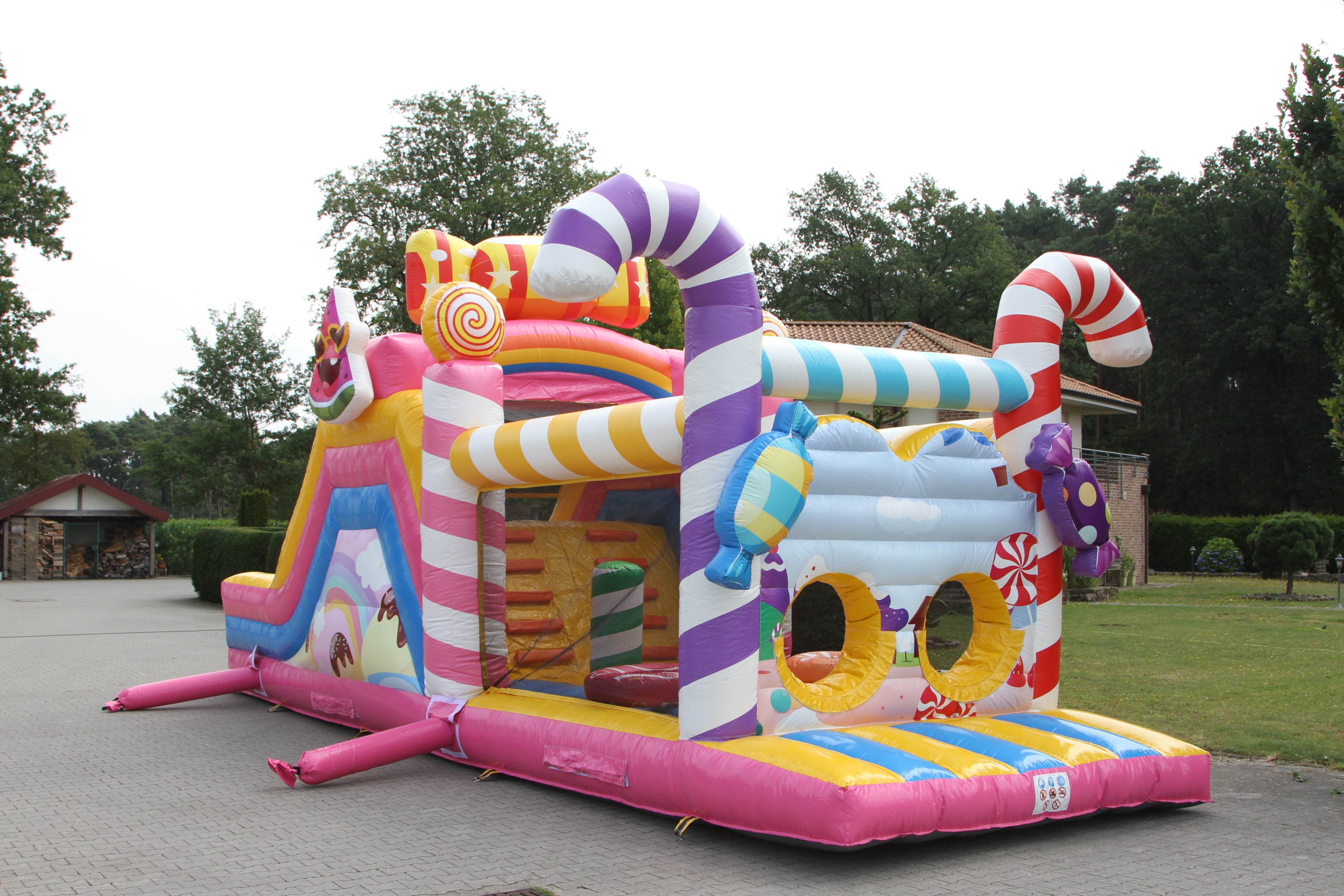 Stormbaan candy met glijbaan - 10x3,1 m