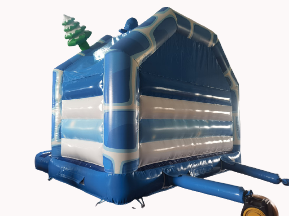 Springkussen 5x4 m - IJsbeer met glijbaan voor