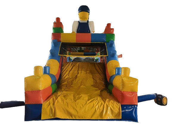 Stormbaan bouwblokken met glijbaan - 10x3,1 m