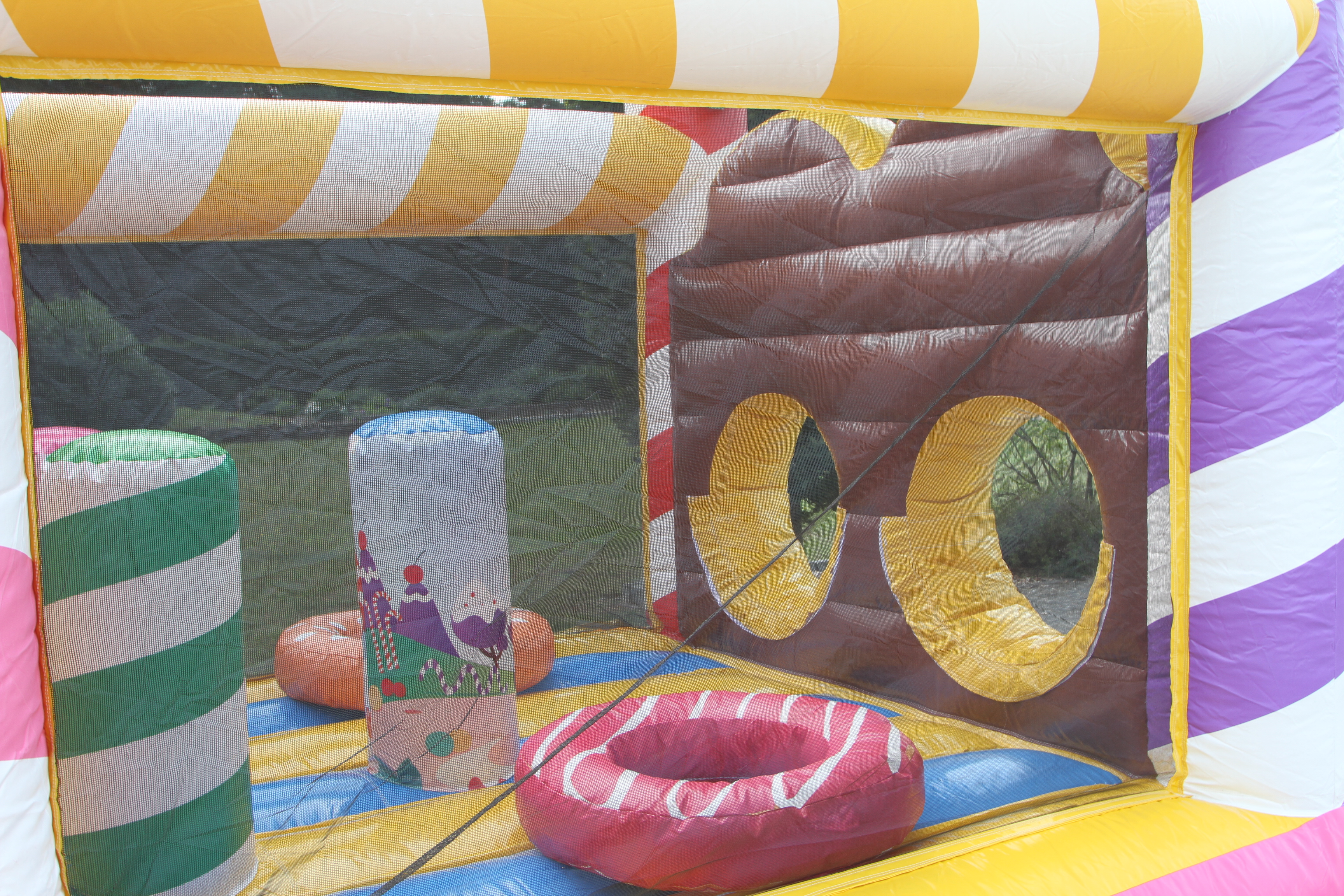 Stormbaan candy met glijbaan - 10x3,1 m