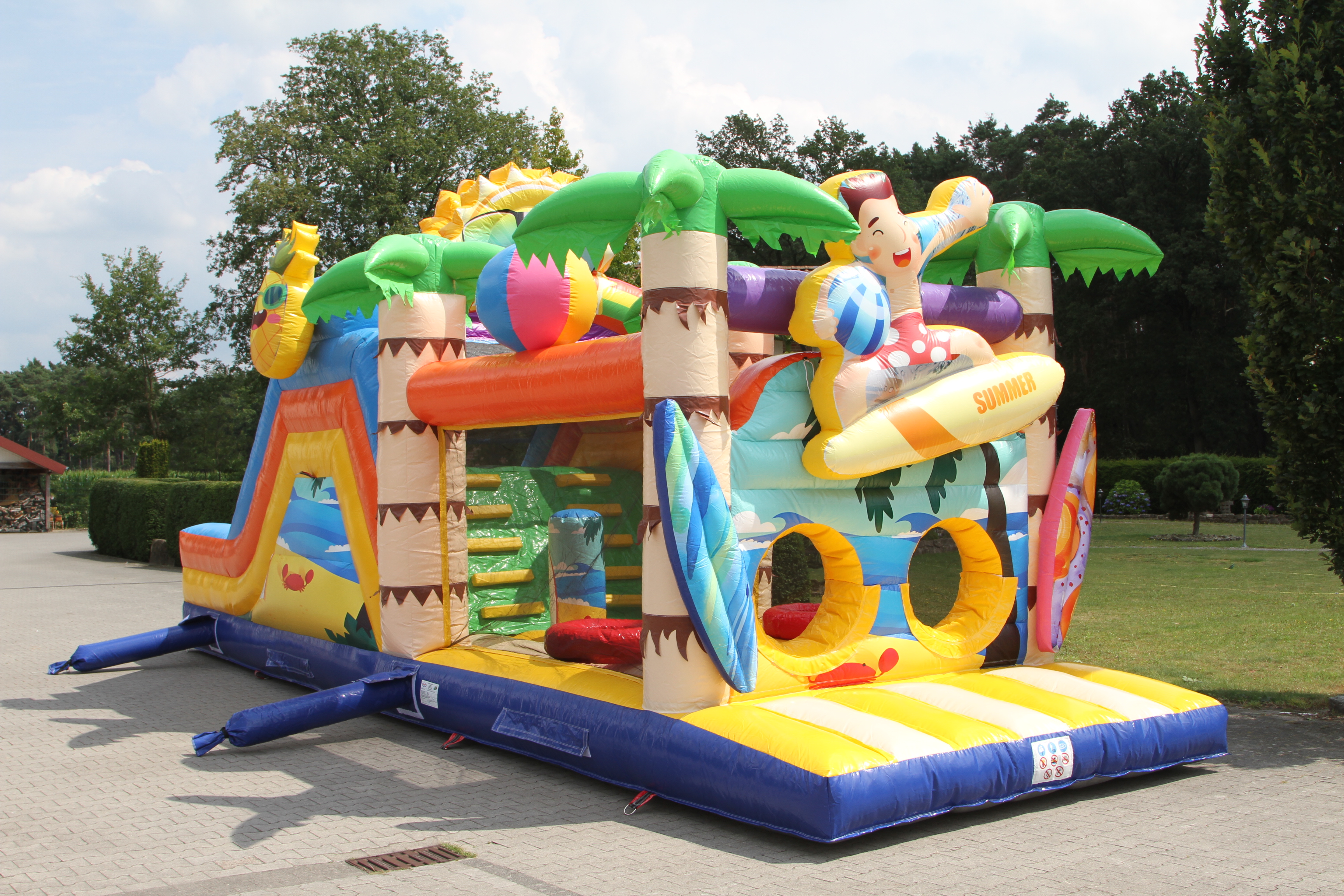 Stormbaan beach met glijbaan - 10x3,1 m